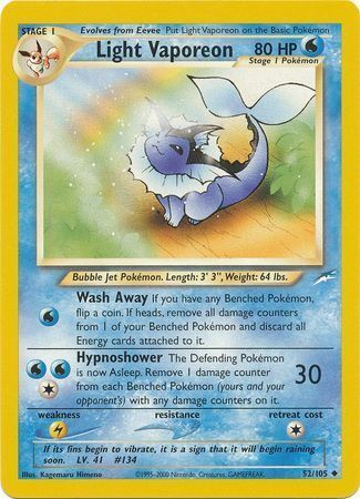 Light Vaporeon (52/105) [Neo Destiny Unlimited] | Exor Games New Glasgow