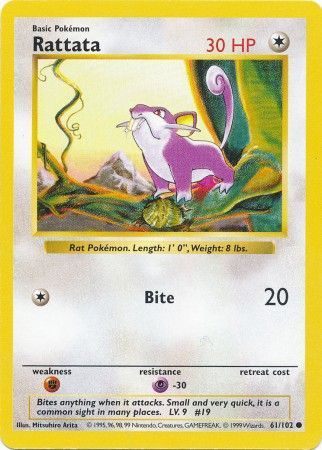 Rattata (61/102) [Base Set Shadowless Unlimited] | Exor Games New Glasgow