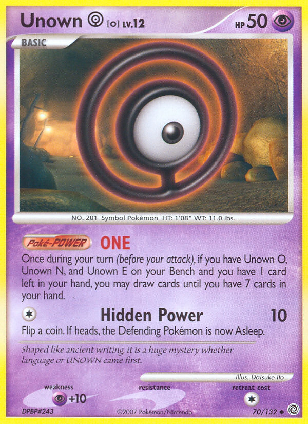 Unown O (70/132) [Diamond & Pearl: Secret Wonders] | Exor Games New Glasgow