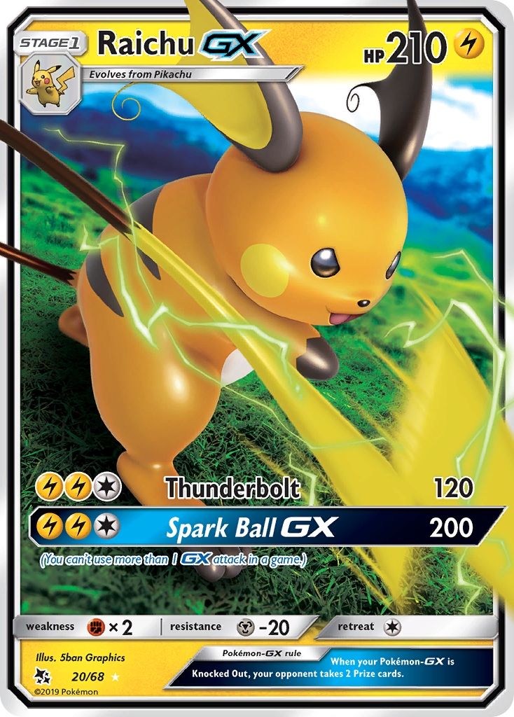 Raichu GX (20/68) [Sun & Moon: Hidden Fates] | Exor Games New Glasgow