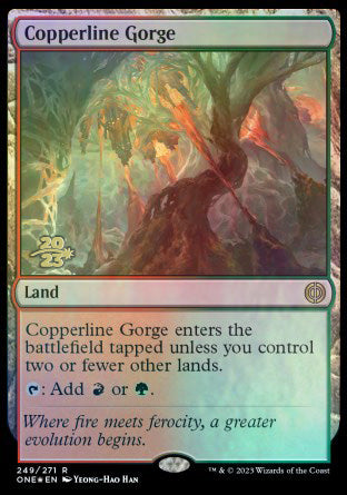 Copperline Gorge [Phyrexia: All Will Be One Prerelease Promos] | Exor Games New Glasgow