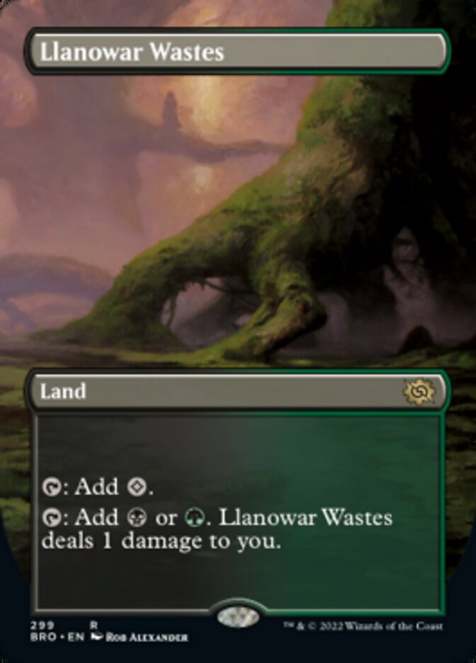 Llanowar Wastes (Borderless Alternate Art) [The Brothers' War] | Exor Games New Glasgow