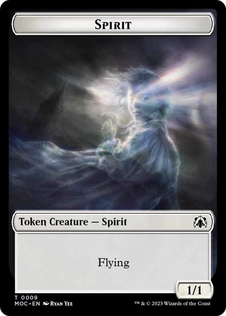 Spirit (9) // Treasure Double-Sided Token [March of the Machine Commander Tokens] | Exor Games New Glasgow