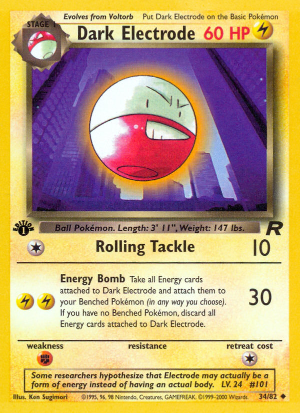 Dark Electrode (34/82) [Team Rocket 1st Edition] | Exor Games New Glasgow