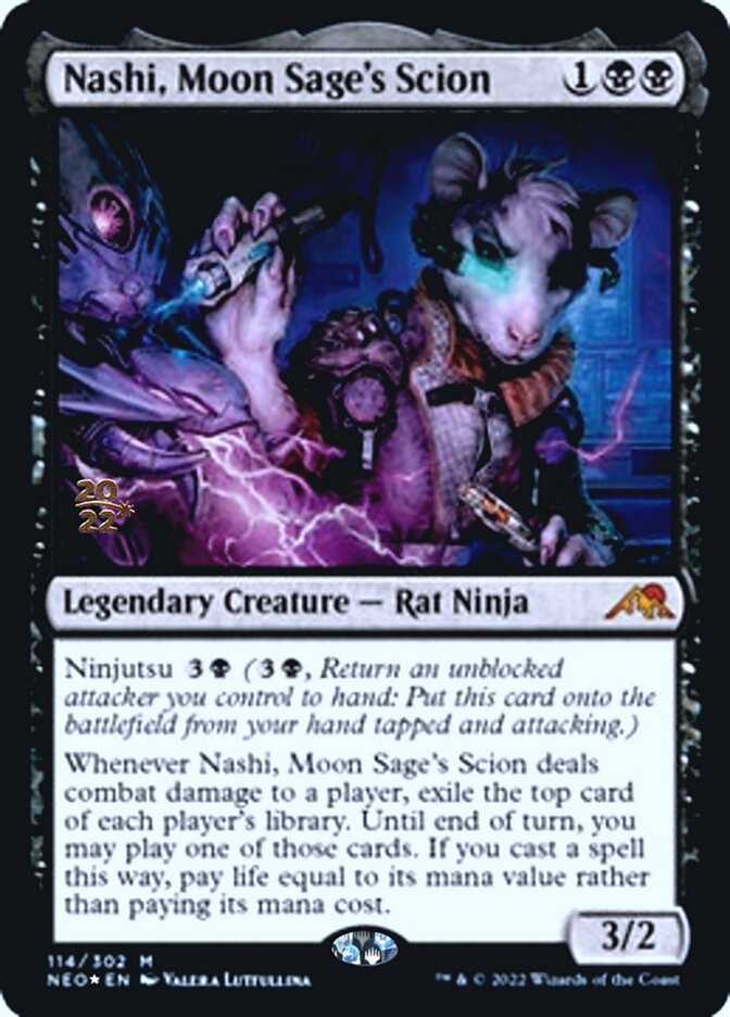 Nashi, Moon Sage's Scion [Kamigawa: Neon Dynasty Prerelease Promos] | Exor Games New Glasgow