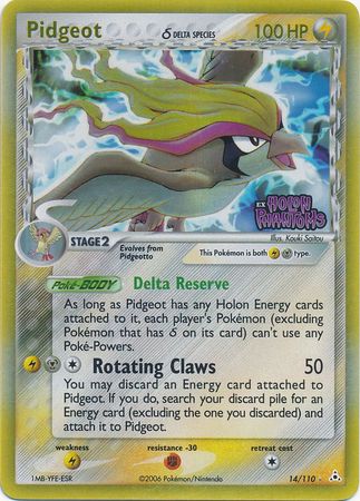 Pidgeot (14/110) (Delta Species) (Stamped) [EX: Holon Phantoms] | Exor Games New Glasgow