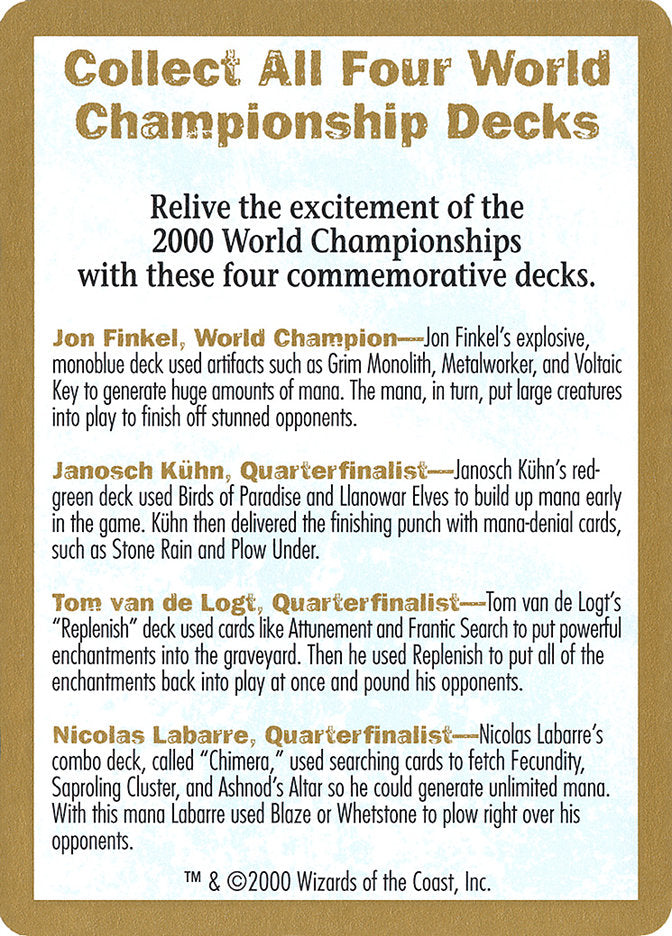 2000 World Championships Ad [World Championship Decks 2000] | Exor Games New Glasgow