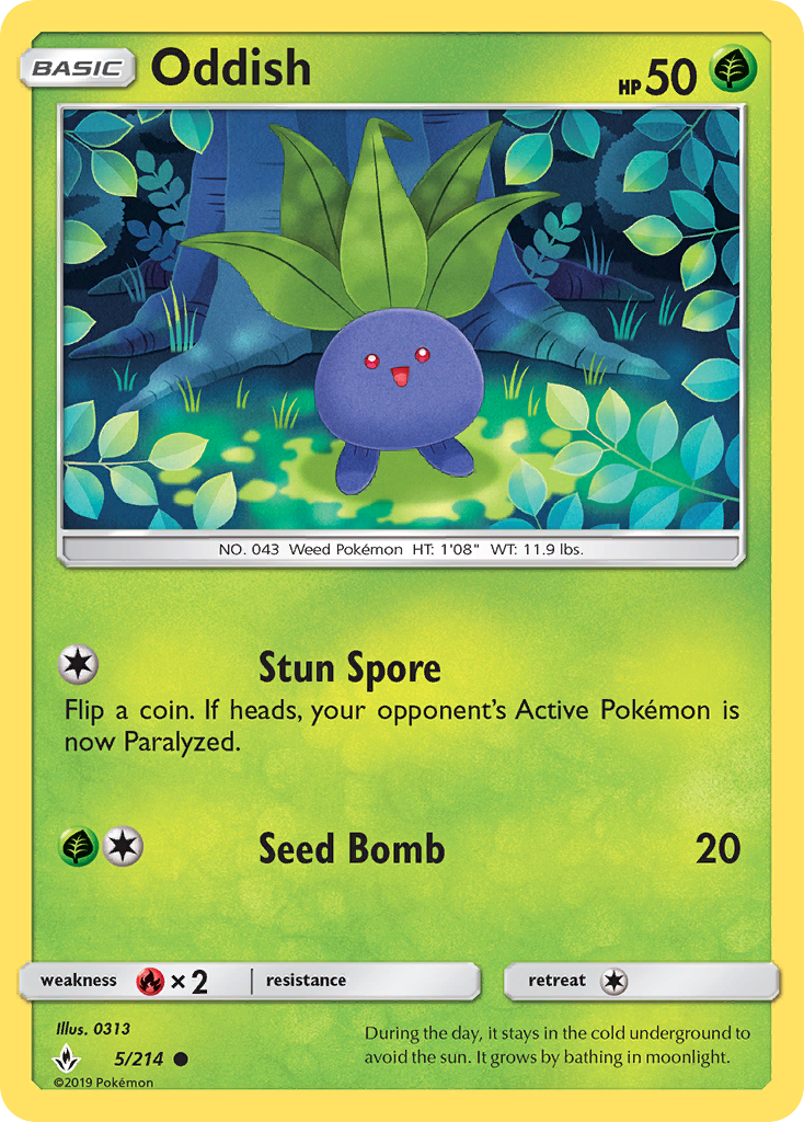 Oddish (5/214) [Sun & Moon: Unbroken Bonds] | Exor Games New Glasgow