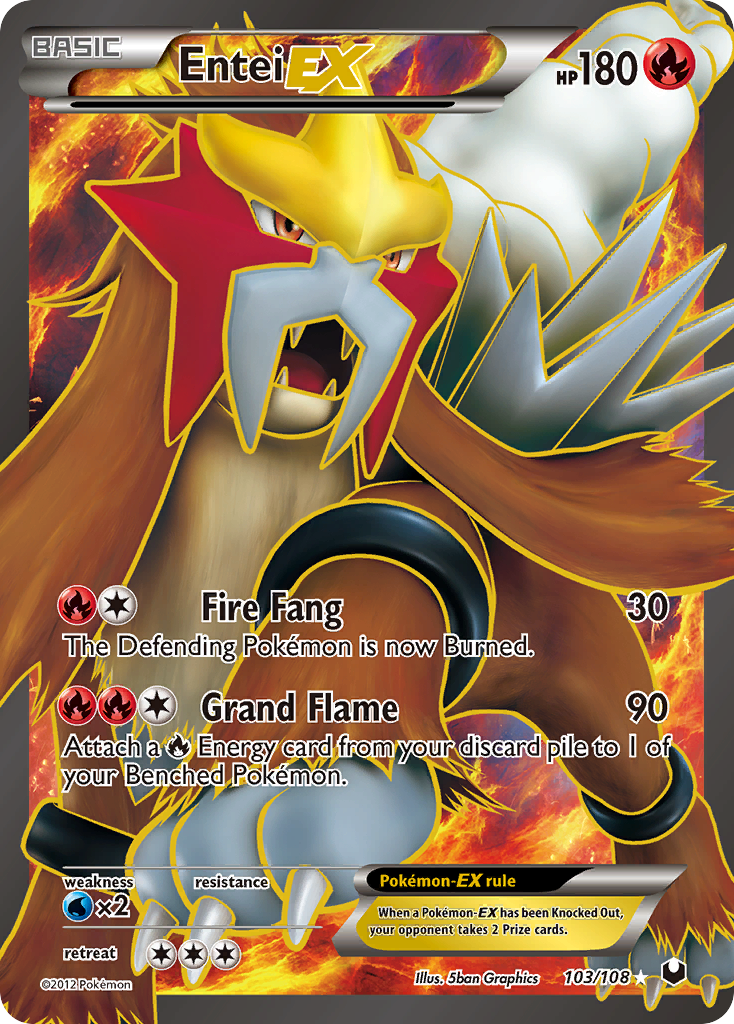 Entei EX (103/108) [Black & White: Dark Explorers] | Exor Games New Glasgow