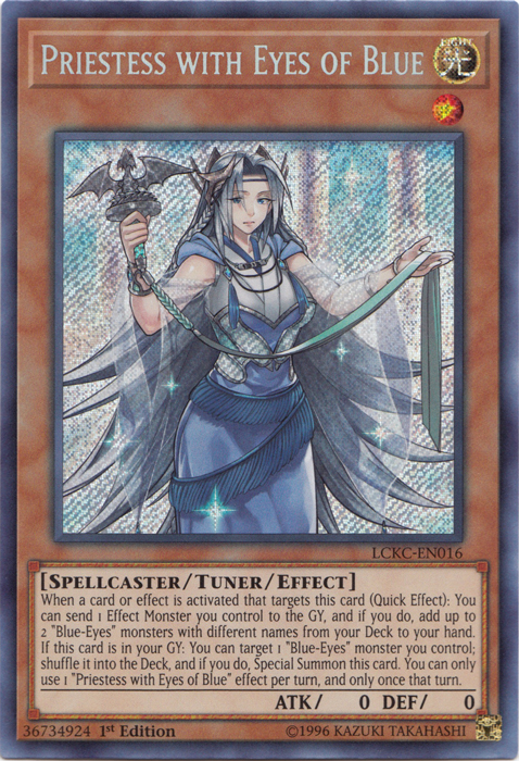 Priestess with Eyes of Blue [LCKC-EN016] Secret Rare | Exor Games New Glasgow