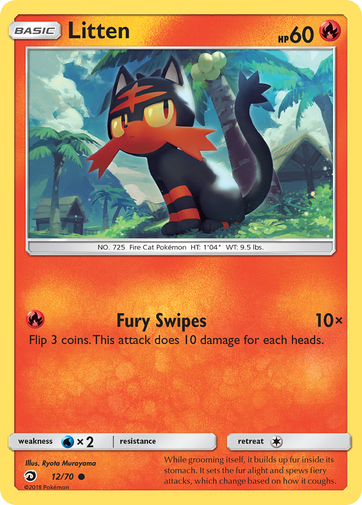 Litten (12/70) [Sun & Moon: Dragon Majesty] | Exor Games New Glasgow