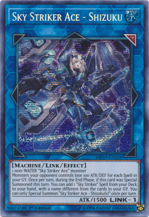 Sky Striker Ace - Shizuku [MP19-EN258] Prismatic Secret Rare | Exor Games New Glasgow