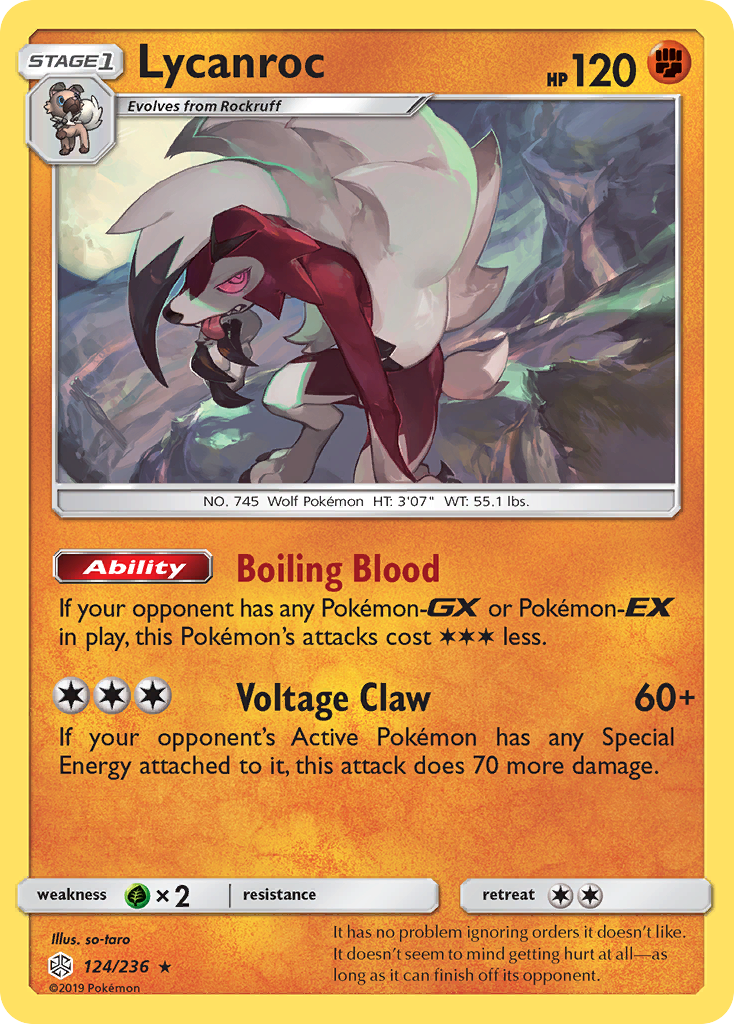 Lycanroc (124/236) [Sun & Moon: Cosmic Eclipse] | Exor Games New Glasgow