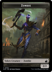 Elf Knight // Zombie Double-Sided Token [Ravnica Remastered Tokens] | Exor Games New Glasgow