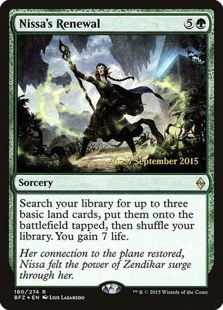 Nissa's Renewal [Battle for Zendikar Promos] | Exor Games New Glasgow