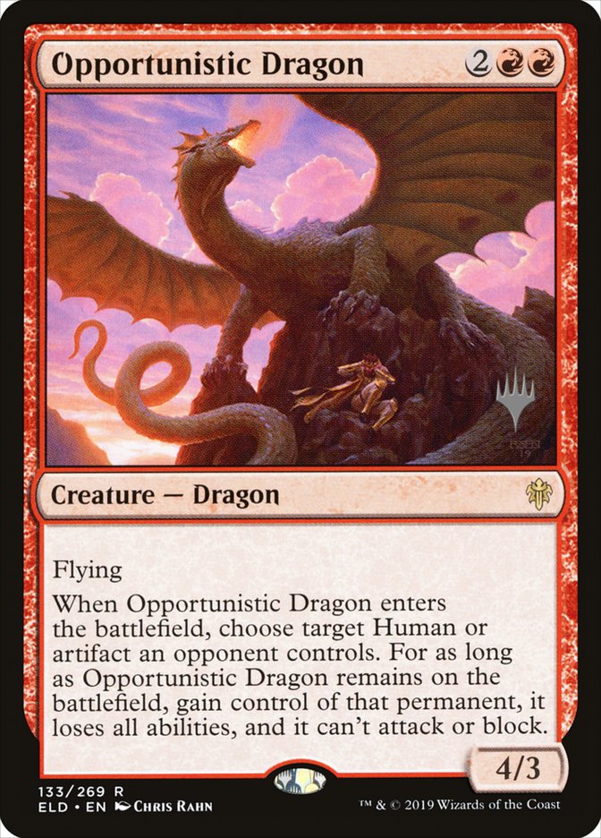 Opportunistic Dragon (Promo Pack) [Throne of Eldraine Promos] | Exor Games New Glasgow