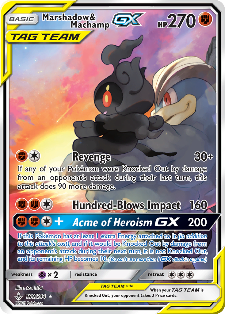 Marshadow & Machamp GX (199/214) [Sun & Moon: Unbroken Bonds] | Exor Games New Glasgow