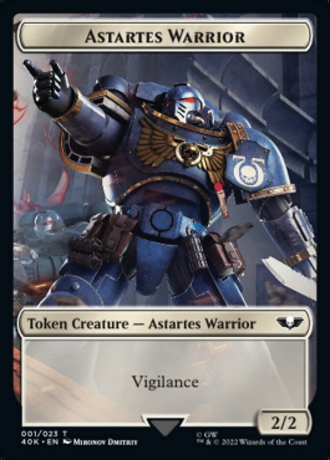 Astartes Warrior // Cherubael Double-sided Token (Surge Foil) [Universes Beyond: Warhammer 40,000 Tokens] | Exor Games New Glasgow