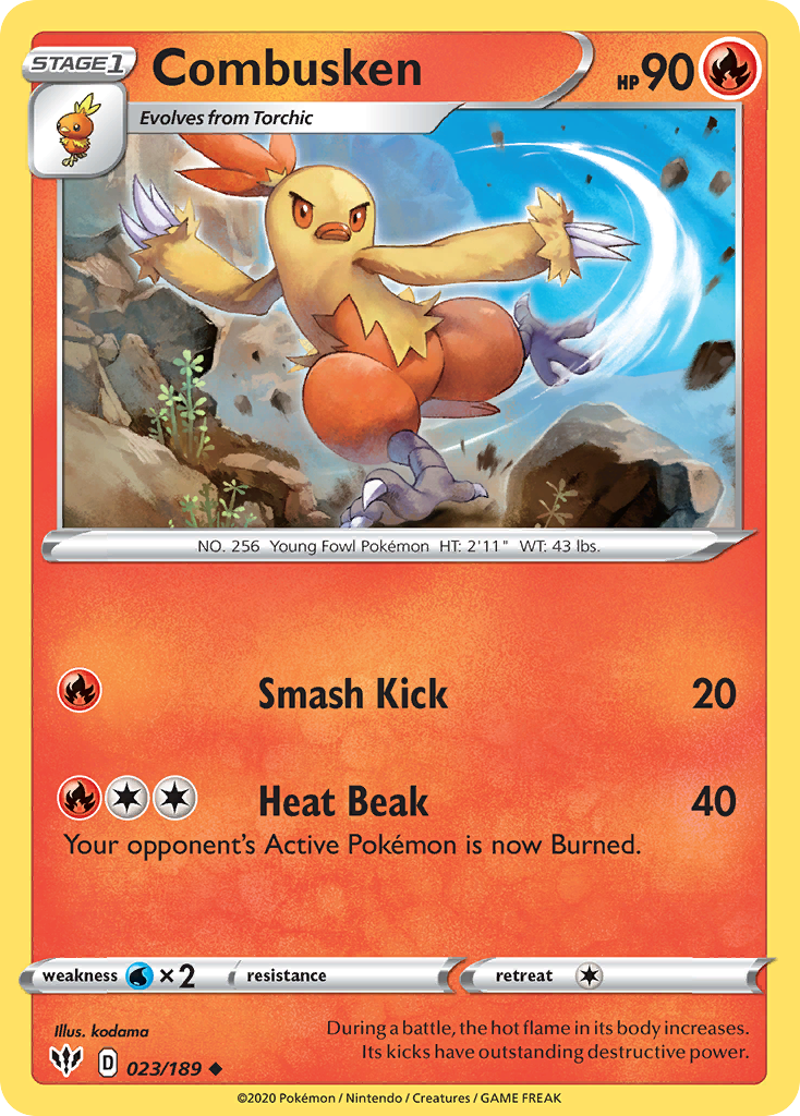 Combusken (023/189) [Sword & Shield: Darkness Ablaze] | Exor Games New Glasgow