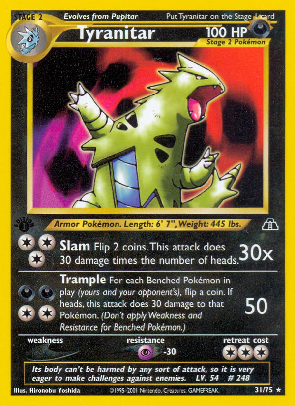 Tyranitar (31/75) [Neo Discovery 1st Edition] | Exor Games New Glasgow