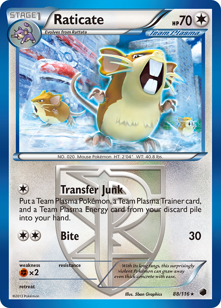 Raticate (88/116) [Black & White: Plasma Freeze] | Exor Games New Glasgow