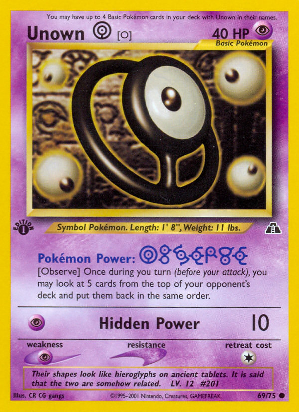 Unown [O] (69/75) [Neo Discovery 1st Edition] | Exor Games New Glasgow