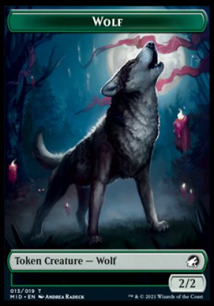 Wolf // Elemental Double-sided Token [Innistrad: Midnight Hunt Tokens] | Exor Games New Glasgow