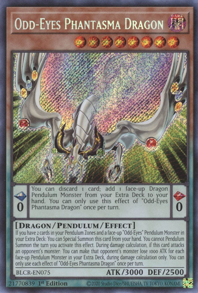 Odd-Eyes Phantasma Dragon [BLCR-EN075] Secret Rare | Exor Games New Glasgow