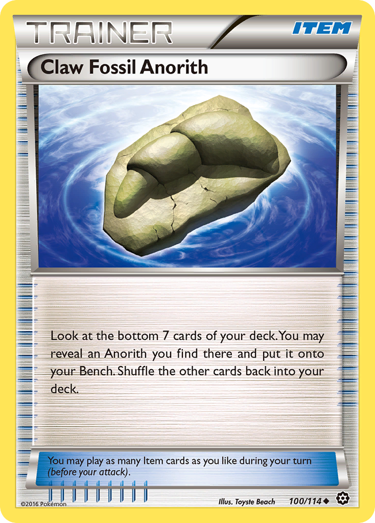 Claw Fossil Anorith (100/114) [XY: Steam Siege] | Exor Games New Glasgow