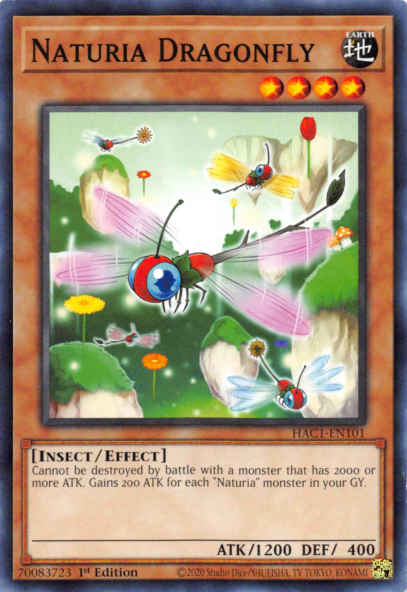 Naturia Dragonfly (Duel Terminal) [HAC1-EN101] Parallel Rare | Exor Games New Glasgow