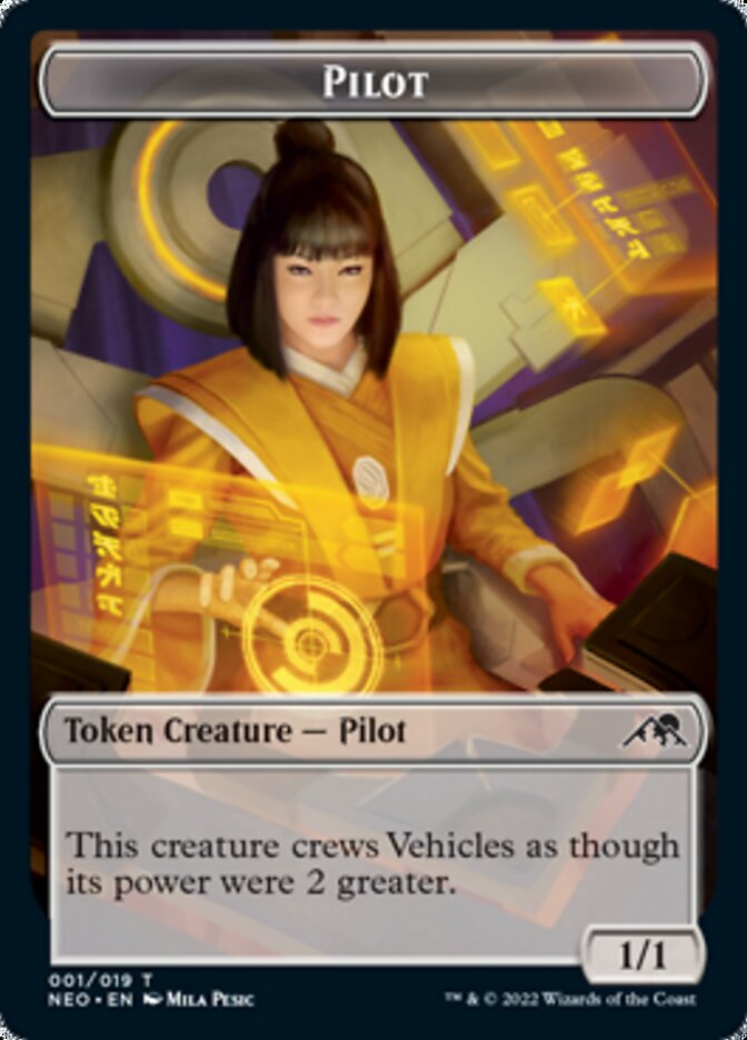 Myr // Pilot Double-sided Token [Kamigawa: Neon Dynasty Commander Tokens] | Exor Games New Glasgow