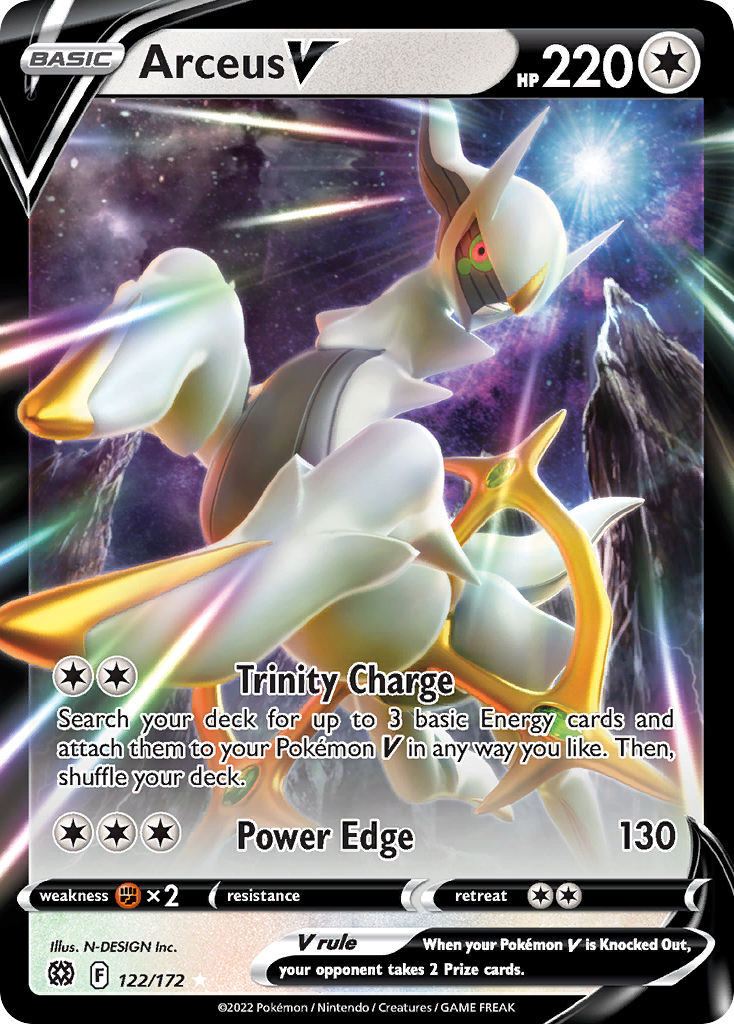 Arceus V (122/172) (Metal Card) [Sword & Shield: Brilliant Stars] | Exor Games New Glasgow