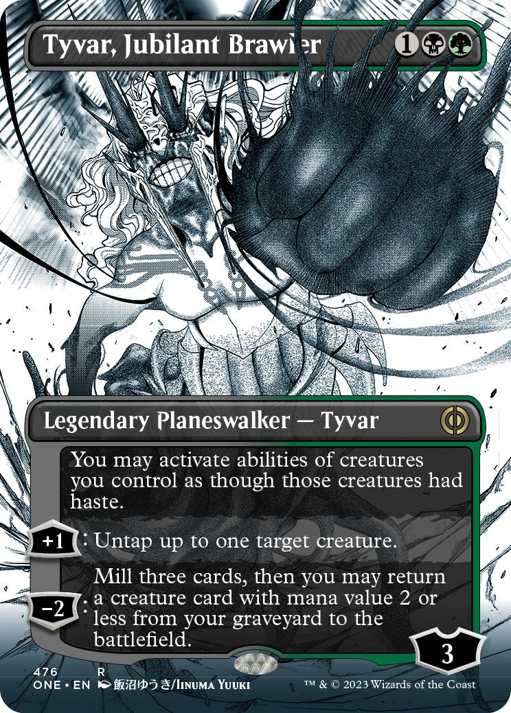 Tyvar, Jubilant Brawler (Borderless Manga Step-and-Compleat Foil) [Phyrexia: All Will Be One] | Exor Games New Glasgow