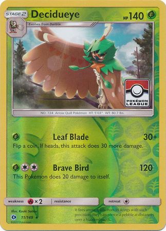 Decidueye (11/149) (League Promo) [Sun & Moon: Base Set] | Exor Games New Glasgow