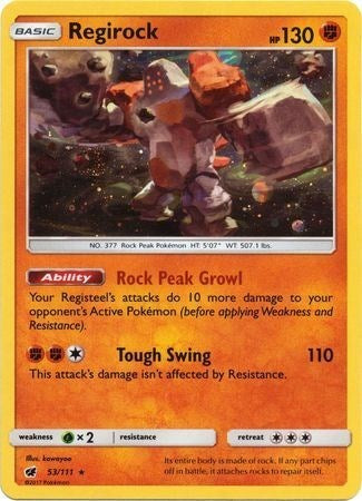 Regirock (53/111) (Cosmos Holo) [Sun & Moon: Crimson Invasion] | Exor Games New Glasgow