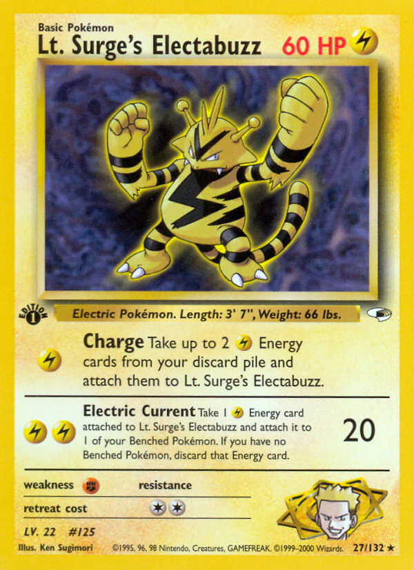 Lt. Surge's Electabuzz (27/132) [Gym Heroes 1st Edition] | Exor Games New Glasgow