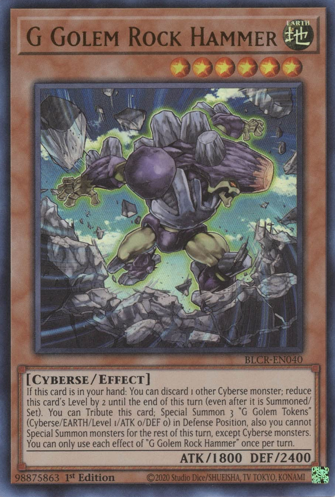 G Golem Rock Hammer [BLCR-EN040] Ultra Rare | Exor Games New Glasgow