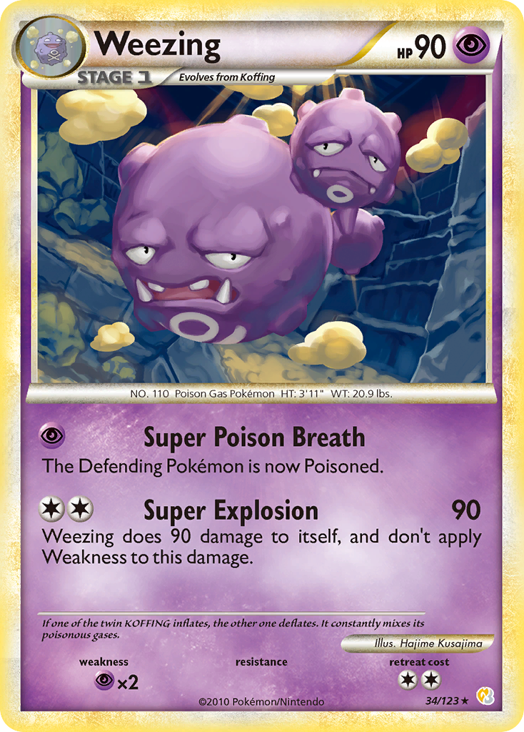 Weezing (34/123) [HeartGold & SoulSilver: Base Set] | Exor Games New Glasgow