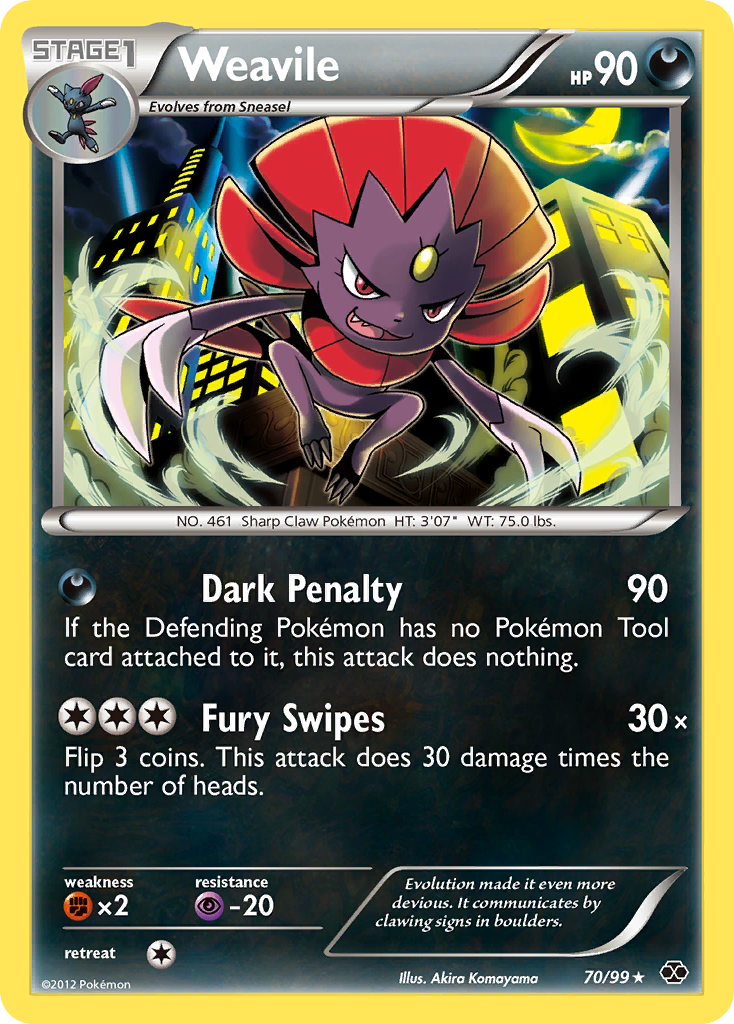 Weavile (70/99) [Black & White: Next Destinies] | Exor Games New Glasgow