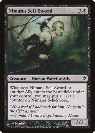 Nimana Sell-Sword [Zendikar] | Exor Games New Glasgow