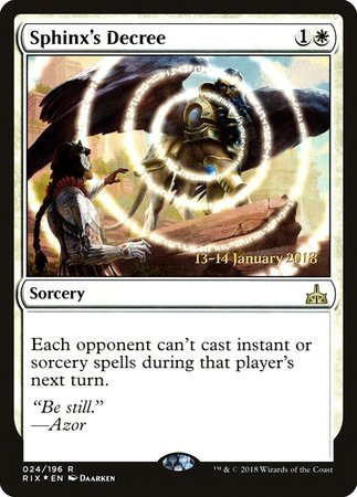 Sphinx's Decree [Rivals of Ixalan Promos] | Exor Games New Glasgow