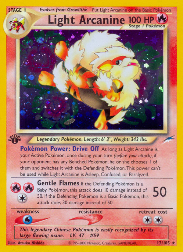 Light Arcanine (12/105) [Neo Destiny 1st Edition] | Exor Games New Glasgow