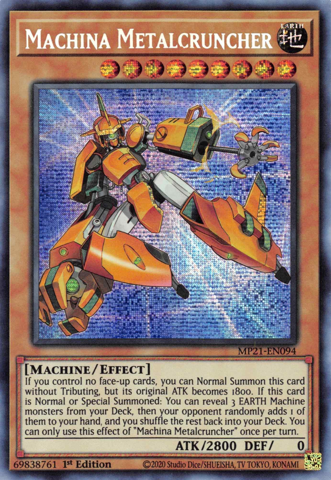 Machina Metalcruncher [MP21-EN094] Prismatic Secret Rare | Exor Games New Glasgow