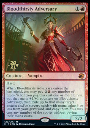 Bloodthirsty Adversary [Innistrad: Midnight Hunt Prerelease Promos] | Exor Games New Glasgow