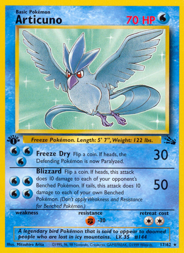 Articuno (17/62) [Fossil 1st Edition] | Exor Games New Glasgow