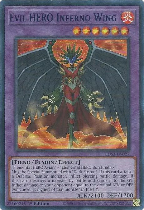 Evil HERO Inferno Wing (Blue) [LDS3-EN027] Ultra Rare | Exor Games New Glasgow