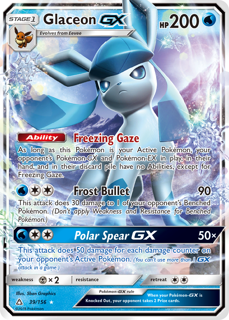Glaceon GX (39/156) [Sun & Moon: Ultra Prism] | Exor Games New Glasgow