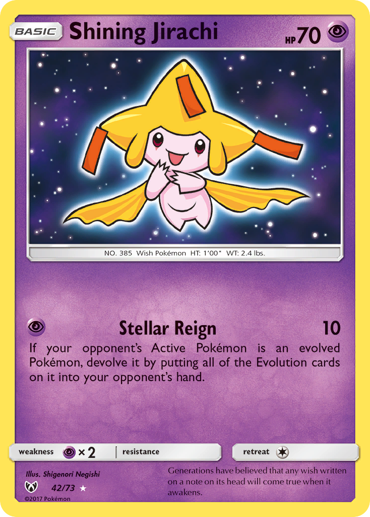 Shining Jirachi (42/73) [Sun & Moon: Shining Legends] | Exor Games New Glasgow