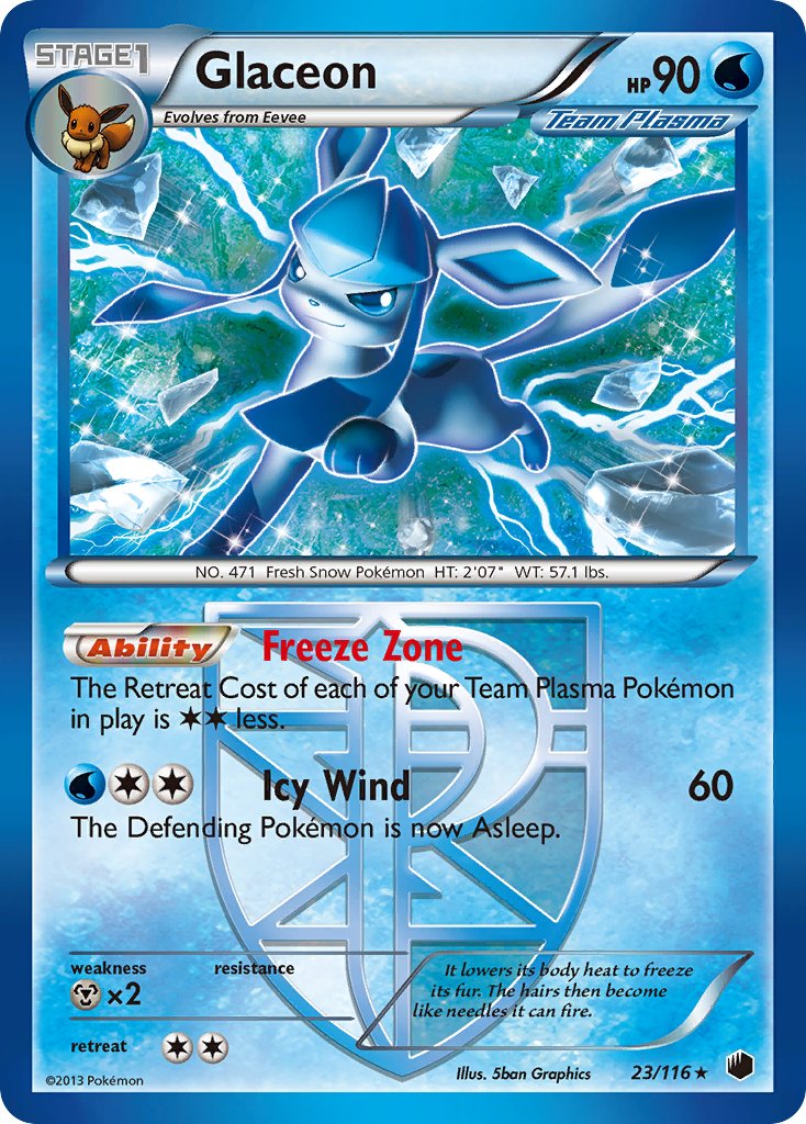 Glaceon (23/116) (Theme Deck Exclusive) [Black & White: Plasma Freeze] | Exor Games New Glasgow