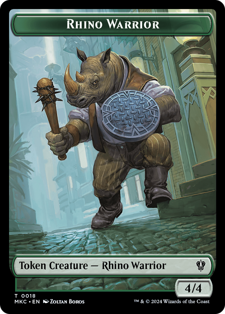 Thopter // Rhino Warrior Double-Sided Token [Murders at Karlov Manor Commander Tokens] | Exor Games New Glasgow